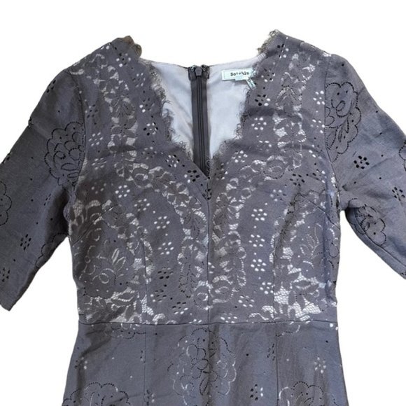 Soieblu Lace Eyelet High Low Dress Size Medium - Picture 3 of 13